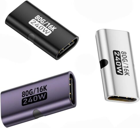 وصلة USB-C بسرعة 80 جيجابت في الثانية، وموسع محول USB من النوع C أنثى إلى أنثى بقوة 240 وات يدعم الشحن السريع PD بقدرة 240 وات، ونقل البيانات بسرعة 80 جيجابت في الثانية، وإخراج فيديو بسرعة 8 كيلو عند 60 هرتز. (3 عبوات) in Kuwait