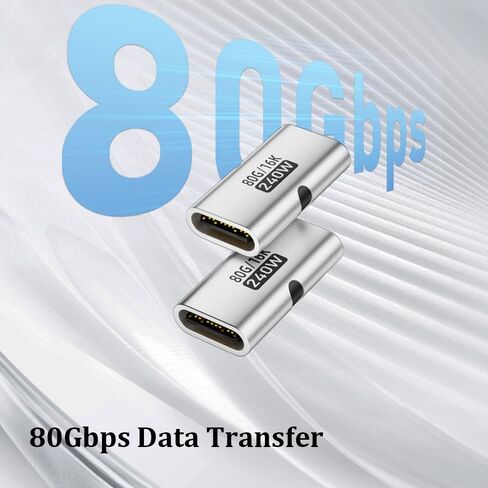 وصلة USB-C بسرعة 80 جيجابت في الثانية، وموسع محول USB من النوع C أنثى إلى أنثى بقوة 240 وات يدعم الشحن السريع PD بقدرة 240 وات، ونقل البيانات بسرعة 80 جيجابت في الثانية، وإخراج فيديو بسرعة 8 كيلو عند 60 هرتز. (3 عبوات) in Kuwait