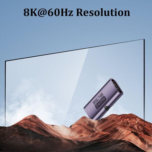 وصلة USB-C بسرعة 80 جيجابت في الثانية، وموسع محول USB من النوع C أنثى إلى أنثى بقوة 240 وات يدعم الشحن السريع PD بقدرة 240 وات، ونقل البيانات بسرعة 80 جيجابت في الثانية، وإخراج فيديو بسرعة 8 كيلو عند 60 هرتز. (3 عبوات) in Kuwait