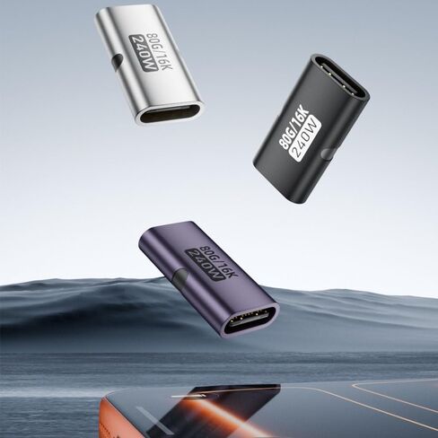 وصلة USB-C بسرعة 80 جيجابت في الثانية، وموسع محول USB من النوع C أنثى إلى أنثى بقوة 240 وات يدعم الشحن السريع PD بقدرة 240 وات، ونقل البيانات بسرعة 80 جيجابت في الثانية، وإخراج فيديو بسرعة 8 كيلو عند 60 هرتز. (3 عبوات) in Kuwait