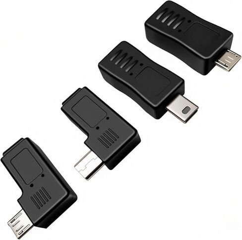 8 حزمة USB صغير 5Pin ذكر/أنثى إلى مايكرو USB ذكر/أنثى تمديد موصل محول 90 درجة اليسار واليمين بزاوية مزامنة البيانات محول الطاقة in Kuwait