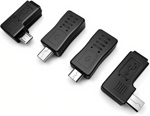 8 حزمة USB صغير 5Pin ذكر/أنثى إلى مايكرو USB ذكر/أنثى تمديد موصل محول 90 درجة اليسار واليمين بزاوية مزامنة البيانات محول الطاقة in Kuwait