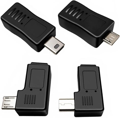 8 حزمة USB صغير 5Pin ذكر/أنثى إلى مايكرو USB ذكر/أنثى تمديد موصل محول 90 درجة اليسار واليمين بزاوية مزامنة البيانات محول الطاقة in Kuwait