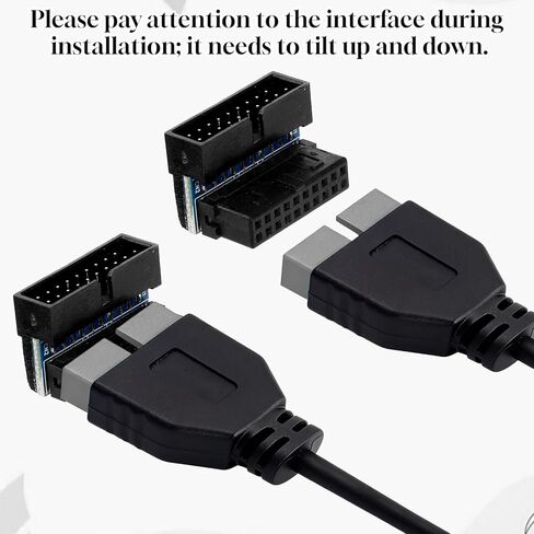 2 Pcs Down Right Angle USB 3.0 90 Degree Adapter, USB 3.0 Motherboard Adapter Motherboard 19pin/20pin Female to Male Power Adapters for Desktop Motherboards Internal Header Adapters in Saudi Arabia