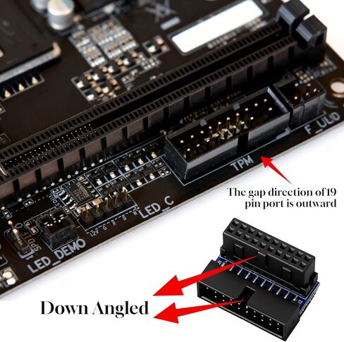 2 Pcs Down Right Angle USB 3.0 90 Degree Adapter, USB 3.0 Motherboard Adapter Motherboard 19pin/20pin Female to Male Power Adapters for Desktop Motherboards Internal Header Adapters in Saudi Arabia
