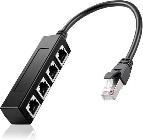 RJ45 Splitter Cable RJ45 1 Male to 4 x Female LAN Splitter Adapter Cable Suitable Super Cat5, Cat5e, Cat6, Cat7 LAN Ethernet Socket Connector Adaptere One Internet in Saudi Arabia