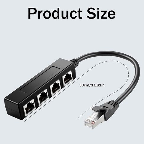 RJ45 Splitter Cable RJ45 1 Male to 4 x Female LAN Splitter Adapter Cable Suitable Super Cat5, Cat5e, Cat6, Cat7 LAN Ethernet Socket Connector Adaptere One Internet in Saudi Arabia