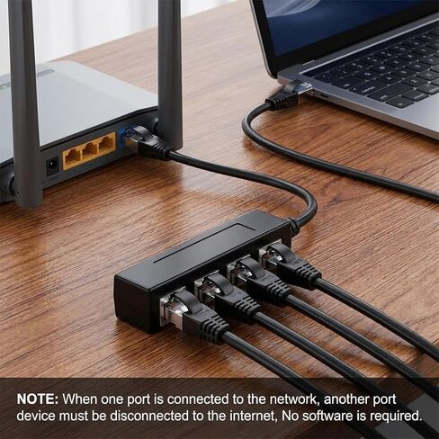 RJ45 Splitter Cable RJ45 1 Male to 4 x Female LAN Splitter Adapter Cable Suitable Super Cat5, Cat5e, Cat6, Cat7 LAN Ethernet Socket Connector Adaptere One Internet in Saudi Arabia