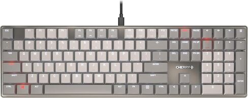 Cherry KC 500 MX LP لوحة المفاتيح الميكانيكية المنخفضة | تصميم نحيف | إضاءة بيضاء | مفاتيح مفتاح PBT جديدة MX LP 2.0 (Gray ، TKL) in Saudi Arabia