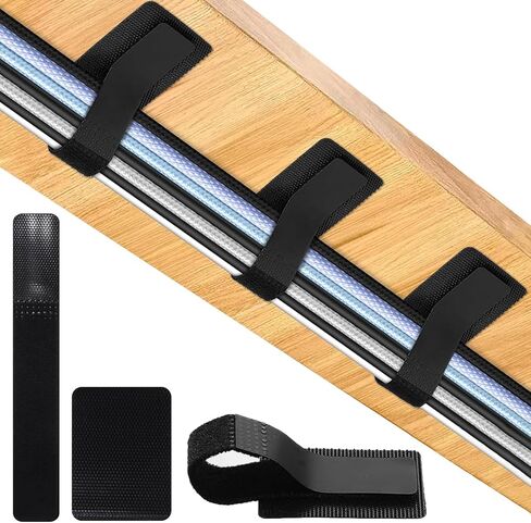 40 Set Cable Management Under Desk, Hook and Loop Cable Ties, Adhesive Strips for Cord Management Hider, Cord Organizer Clips, Computer Accessories for Desk Organization, Home Office Essentials in Saudi Arabia