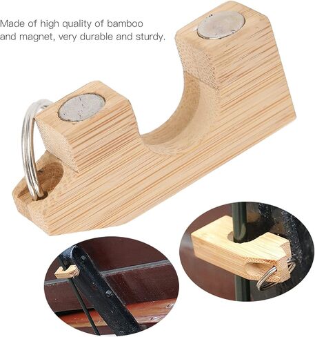 Bamboo Magnetic Fishing Rod Holder, Portable Fishing Rod Rack, Garage & Car Compatible, 6x2.6cm/2.3x1in in Saudi Arabia