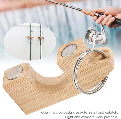 Bamboo Magnetic Fishing Rod Holder, Portable Fishing Rod Rack, Garage & Car Compatible, 6x2.6cm/2.3x1in in Saudi Arabia