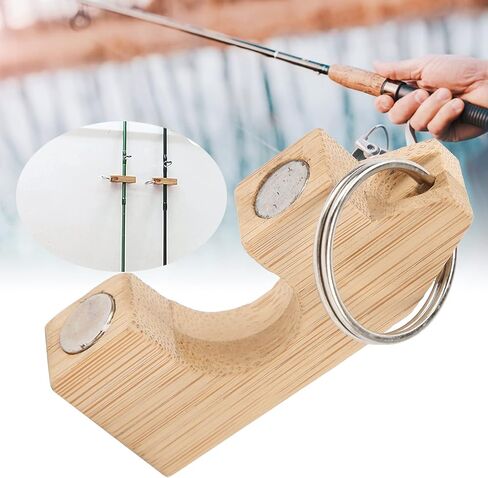 Bamboo Magnetic Fishing Rod Holder, Portable Fishing Rod Rack, Garage & Car Compatible, 6x2.6cm/2.3x1in in Saudi Arabia