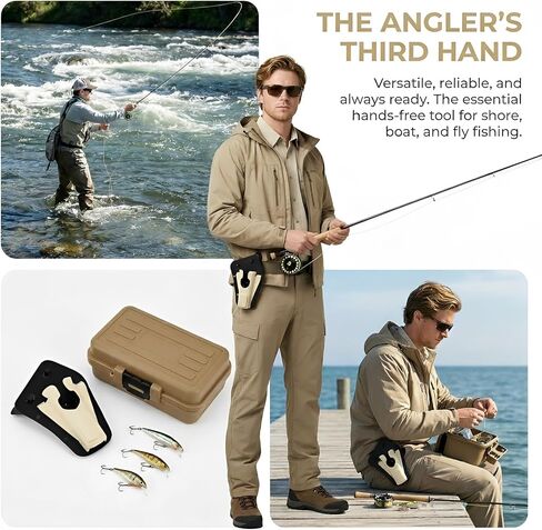 Fishing Rod Holster for Belt – Hands-Free Rod Holder for Fly Fishing, Shore Fishing & Bank Fishing, Universal Fishing Belt Clip, Quick Release Design in Saudi Arabia