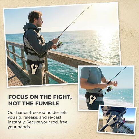 Fishing Rod Holster for Belt – Hands-Free Rod Holder for Fly Fishing, Shore Fishing & Bank Fishing, Universal Fishing Belt Clip, Quick Release Design in Saudi Arabia