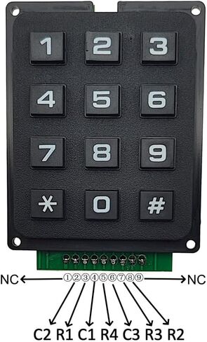 12 Keys Matrix Keypad 12 Keyboard Module 3x4 Buttons External Keypad Board with Pin Header (Welded) in Saudi Arabia