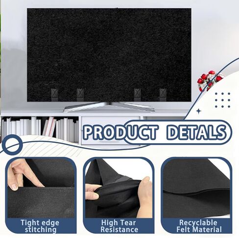 TV Moving Box 65 Inch, TV Cover for Moving, Anti-Scratch Felt TV Screen Protector Cover with Bottom Strap, Perfect for Home Renovation Pet Scratch Or Other Furniture in Saudi Arabia