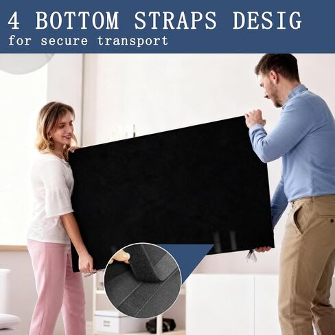 TV Moving Box 65 Inch, TV Cover for Moving, Anti-Scratch Felt TV Screen Protector Cover with Bottom Strap, Perfect for Home Renovation Pet Scratch Or Other Furniture in Saudi Arabia