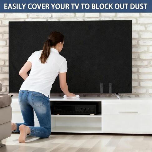 TV Moving Box 65 Inch, TV Cover for Moving, Anti-Scratch Felt TV Screen Protector Cover with Bottom Strap, Perfect for Home Renovation Pet Scratch Or Other Furniture in Saudi Arabia