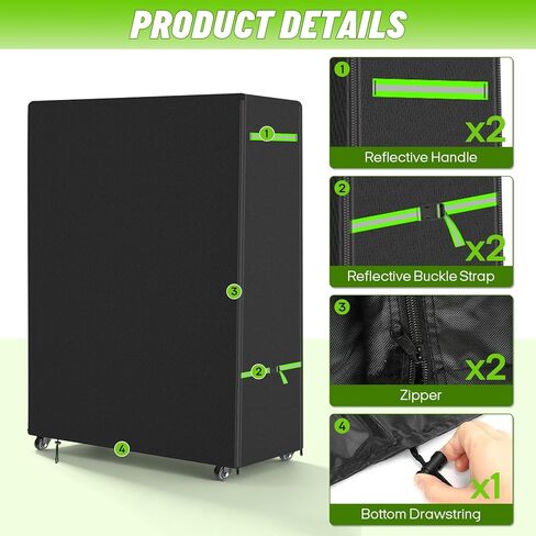 ZUYIYY Outdoor TV Cover for 60-65 Inch Screen, 600D Heavy Duty Waterproof Rolling TV Stand Cover for Mobile TV Cart on Wheels, Weatherproof Patio TV Protector with Zipper & Buckles, 59"Lx15"Wx55"H in Saudi Arabia