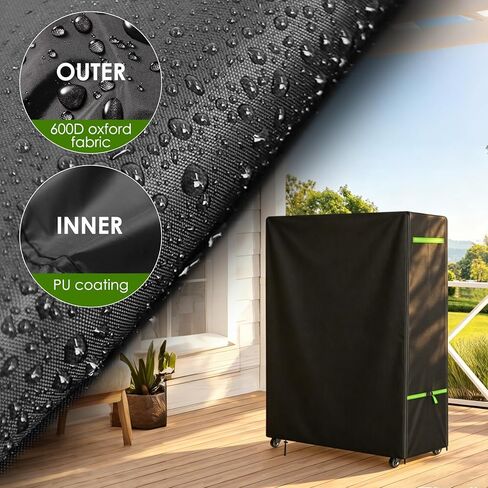 ZUYIYY Outdoor TV Cover for 60-65 Inch Screen, 600D Heavy Duty Waterproof Rolling TV Stand Cover for Mobile TV Cart on Wheels, Weatherproof Patio TV Protector with Zipper & Buckles, 59"Lx15"Wx55"H in Saudi Arabia
