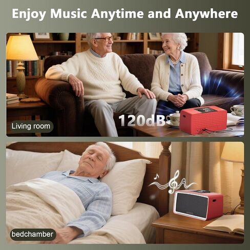 Simple MP3 Player with Large Buttons & Easy Operation, Music Player Ideal for Elderly, The Hearing Impaired, Dementia/Alzheimer's Patients, Audio Player with 32GB TF Card (Red) in Saudi Arabia