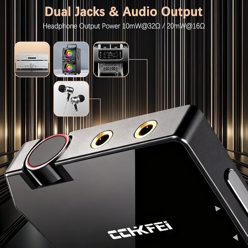 64GB MP3 Player with Bluetooth 5.3, MP3 Player Bluetooth with 2.8'' Touch Screen Digital Music Player with HiFi Sound Voice Recorder, Dual Headphone Jacks, Supports Up to 128GB for Sports Runners in Saudi Arabia