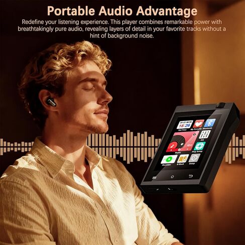 مشغل MP3 سعة 64 جيجابايت مع بلوتوث 5.3، مشغل MP3 بلوتوث مع شاشة لمس 2.8 بوصة، مشغل موسيقى رقمي مع مسجل صوت HiFi، ومقابس سماعة رأس مزدوجة، يدعم ما يصل إلى 128 جيجابايت للعدائين الرياضيين in Kuwait