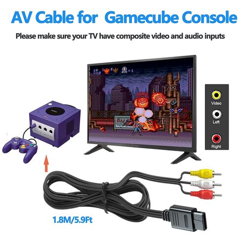 قطعتان من كابل تمديد وحدة التحكم بطول 6 أقدام وكابل الصوت والفيديو RCA AV لألعاب جيم كيوب، وسلك تمديد وحدة التحكم وحزمة كابل AV المتوافقة مع ملحقات وحدة تحكم جيم كيوب in Saudi Arabia