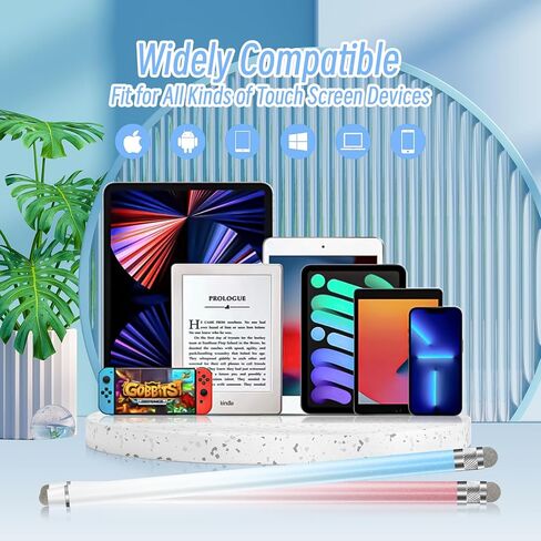 أقلام لمس لشاشات اللمس (5 قطع)، قلم لمس من الألياف عالي الدقة لجهاز iPad متوافق مع iPad/iPhone/Android/الكمبيوتر اللوحي وجميع أجهزة شاشات اللمس العالمية in Kuwait
