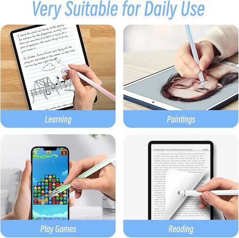 أقلام لمس لشاشات اللمس (5 قطع)، قلم لمس من الألياف عالي الدقة لجهاز iPad متوافق مع iPad/iPhone/Android/الكمبيوتر اللوحي وجميع أجهزة شاشات اللمس العالمية in Kuwait