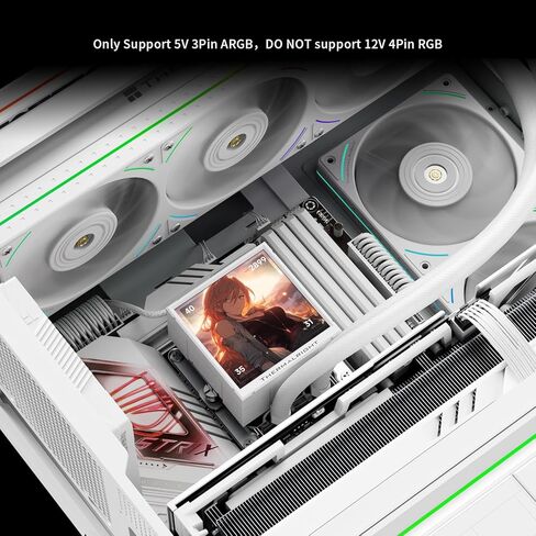 Thermalrlght Peerless Vision 360 UB ARGB White CPU Aio Cooler,PC 360 Specification Water Cooler System with Inline PC Fans,3.95’’IPS LCD Screen with 480x480 Resolution,for AM4/AM5;Intel 1700/1851 in Saudi Arabia