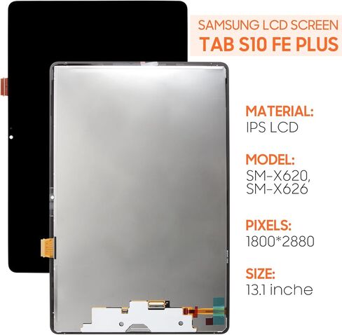 for Samsung Galaxy Tab S10 FE Plus Screen Replacement SM-X620, SM-X626, SM-X626B 13.1" LCD Display Touch Screen Digitizer Full Assembly,with Tools (Black) in Saudi Arabia