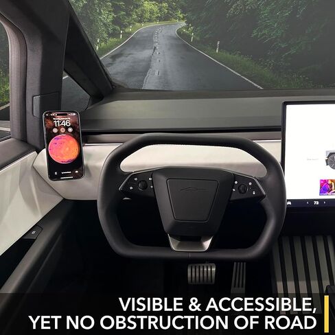 TWRAPS Phone Mount Charger for Tesla Cybertruck 2024-2026, Compatible with MagSafe Cases and iPhone 17 Including Pro & Max, No Glue Magnetic Dash Anchor, Cyber Truck Dashboard Accessories in Saudi Arabia