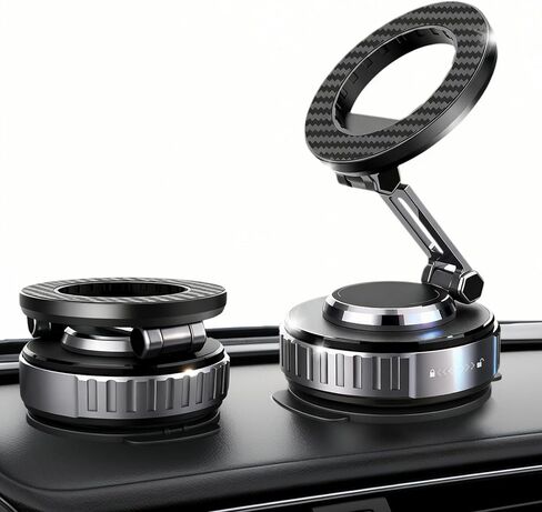 JOUJBAIL 2026 Upgraded Car Phone Holder for Magsafe [108LBS Ultra Suction] 360° Adjustable Vacuum Magnetic Phone Holder, Foldable Cell Phone Mount for iPhone 12-17 Series & Android, Great Gifts in Saudi Arabia