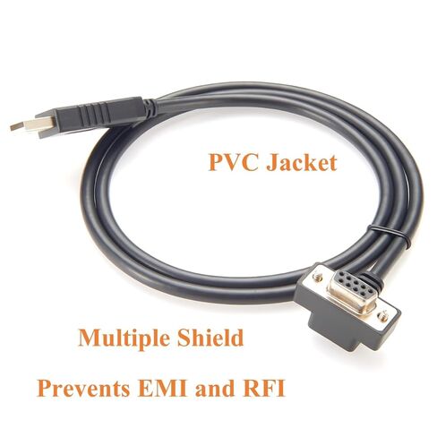 Up/Down Angle USB 2.0 to RS232 Serial Converter Cable Low Profile with FTDI FT232RNL Chip Slim USB Type A Male to RS232 DB9 Female COM Port Cable for Windows XP/7/8/10/11/Vista (4Pin Up, 1M/3.28FT) in Kuwait