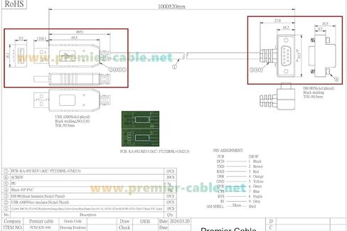 Up/Down Angle USB 2.0 to RS232 Serial Converter Cable Low Profile with FTDI FT232RNL Chip Slim USB Type A Male to RS232 DB9 Female COM Port Cable for Windows XP/7/8/10/11/Vista (4Pin Up, 1M/3.28FT) in Kuwait