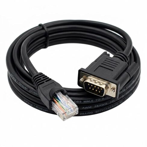 DB9 Male to RJ45 Cable RS485 Serial Programming Cable for Delta VFD & Siemen S7-200 PLC, 6ft Shielded Industrial Communication Cable in Kuwait