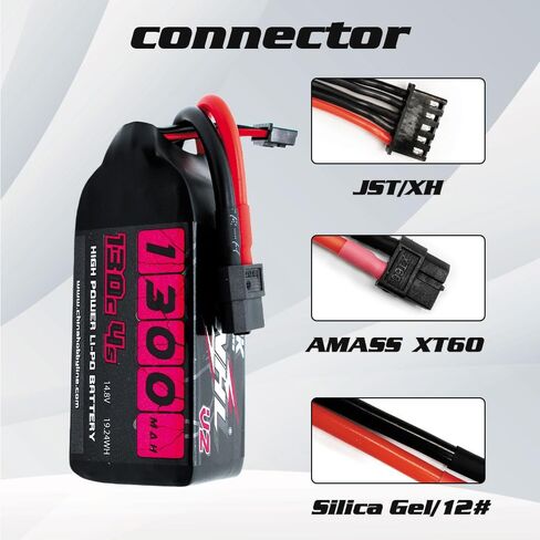 CNHL 1300mAh 4S Lipo Battery 14.8V 100C (Burst 200C) with XT60 for FPV Racing Helicopter Airplane UAV Racing Drone Battery RC Quadcopter(2 Packs) in Saudi Arabia