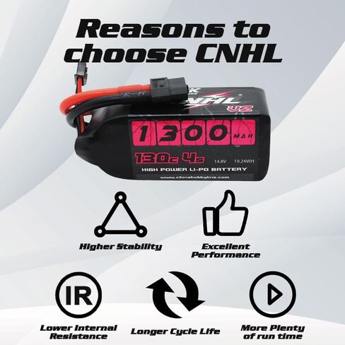 CNHL 1300mAh 4S Lipo Battery 14.8V 100C (Burst 200C) with XT60 for FPV Racing Helicopter Airplane UAV Racing Drone Battery RC Quadcopter(2 Packs) in Saudi Arabia