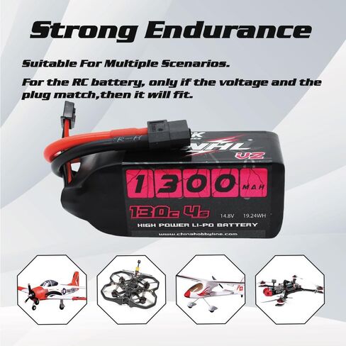 CNHL 1300mAh 4S Lipo Battery 14.8V 100C (Burst 200C) with XT60 for FPV Racing Helicopter Airplane UAV Racing Drone Battery RC Quadcopter(2 Packs) in Saudi Arabia