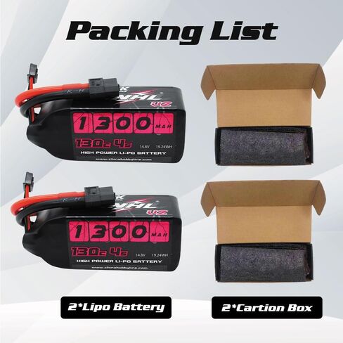 CNHL 1300mAh 4S Lipo Battery 14.8V 100C (Burst 200C) with XT60 for FPV Racing Helicopter Airplane UAV Racing Drone Battery RC Quadcopter(2 Packs) in Saudi Arabia