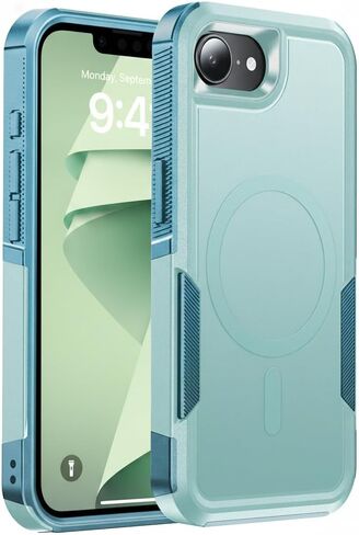 Magnetic for iPhone 17e Case Military-Grade Dual-Layer Shockproof, Rugged Heavy Duty Protective Cover [Compatible with Magsafe] Anti-Fingerprint Anti-Scratch 17e Phone Case 6.1", Black in Saudi Arabia
