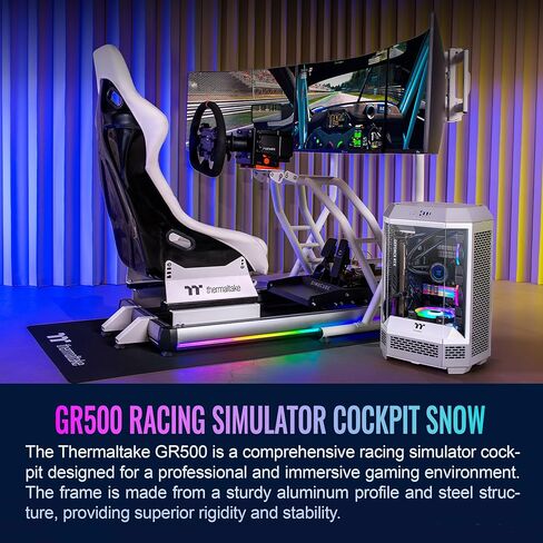 مقصورة القيادة لمحاكاة السباق باللون الأبيض من Thermaltake GR500، GSC-R50-CPASWH-01 in Saudi Arabia