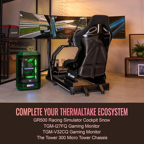 مقصورة القيادة لمحاكاة السباق باللون الأبيض من Thermaltake GR500، GSC-R50-CPASWH-01 in Saudi Arabia