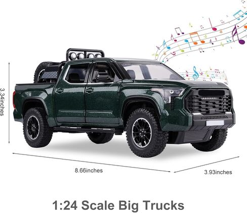 SASBSC Tundra Truck Toys for 3 4 5 6 7 Year Old Boys Off-Road Pickup Toy Trucks for Boys Age 3-5 Diecast Metal Trucks with Light and Sound Pull Back Toy Cars Birthday Gift for Kids Green in Saudi Arabia