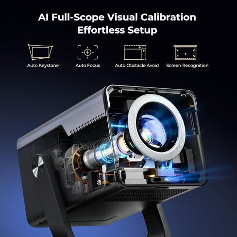 [2000 ANSI ضوء النهار مرئي] جهاز عرض فيديو ذكي أصلي 1080 بيكسل 4K 8K مدخل، Android 14 Projecteur Portatif مع صوت HiFi، تركيز تلقائي وحجر مفاتيح، مسرح منزلي واي فاي بلوتوث لهاتف iPhone/Netflix X7 in Kuwait