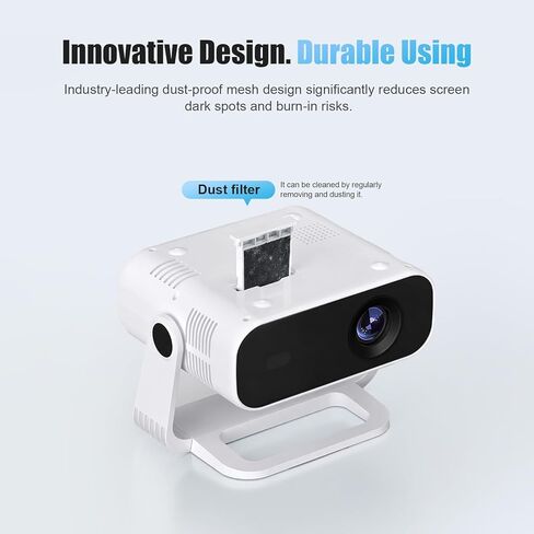 Smart Mini Projector with Wifi & Bluetooth, 220 ANSI 1080P HD, 360° Rotatable Stand, 10000+ Built-in Apps, Portable Home Movie Projector in Saudi Arabia