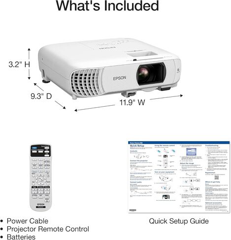 جهاز عرض Epson Home Cinema 980 3-Chip 3LCD 1080p، سطوع 4,000 لومن للون والأبيض، بث/ألعاب/مسرح منزلي، مكبر صوت مدمج، انحراف تلقائي للصورة، تباين 16000:1، 2 منافذ HDMI (متجدد) in Kuwait