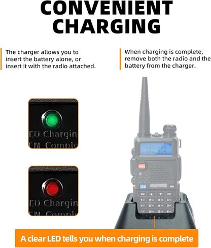 شاحن Baofeng UV-5R لشاحن سطح المكتب لشواحن جهاز الاتصال اللاسلكي baofeng | متوافق مع BF-F8HP، UV-5X3، M-5RX، 5RA، 5RB، 5RC، 5RD، 5RE، 5RE Plus in Saudi Arabia